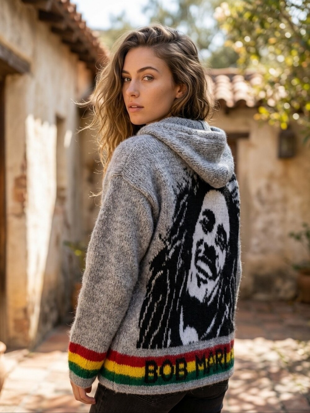 Bob Marley Tejidos Ruminahui Knit Hooded Jacket Eclectic Grandpa Gorpcore Grey